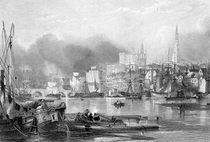 Newcastle-upon-Tyne, graveret af Edward Finden